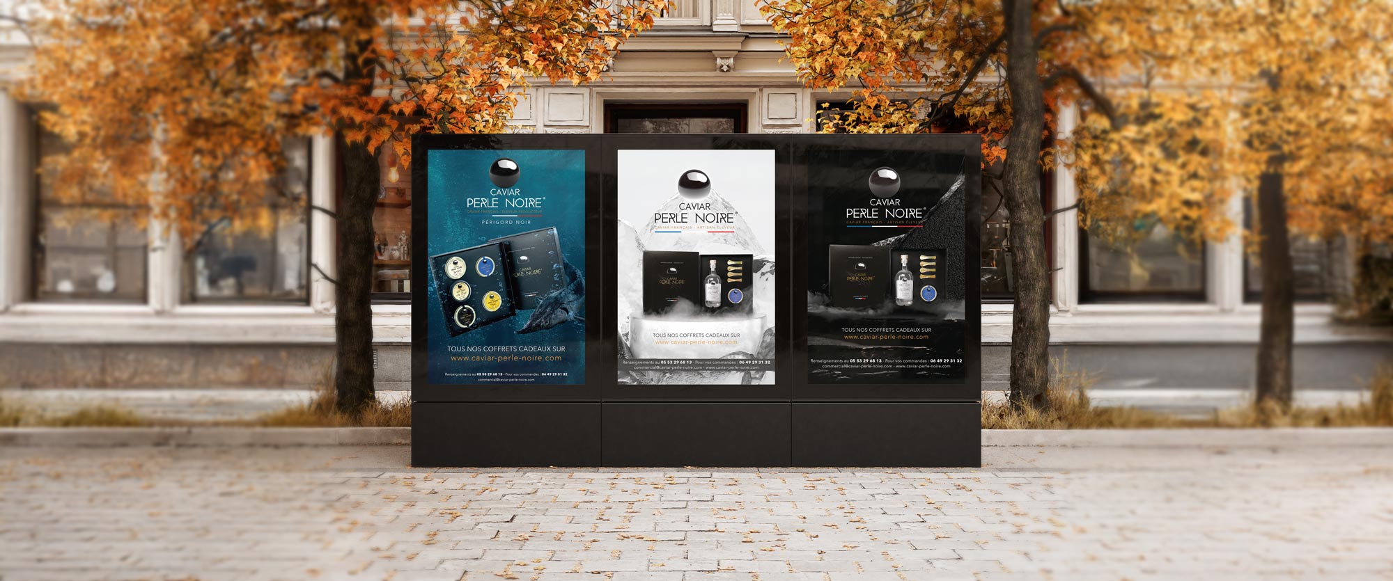 Prise de vue photographique et design publicitaire pour Caviar Perle Noire Prise de vue photographique et design publicitaire pour Caviar Perle Noire